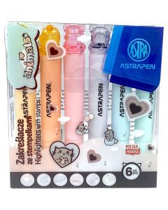 Zakreślacze ze stempelkami ASTRAPEN Animals Choco 6kol. 208025902