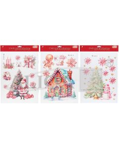 Witraż z brokatem domek z piernika wielokrotnego użycia (bez kleju, nie brudzący) WB-43 ALIGA