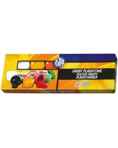 Farby plakatowe 12 kolorów 10ml 83115902 ASTRA