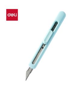 Nożyk biurowy LonGreen ostrze łamane 9mm niebieski EM411-BL DELI