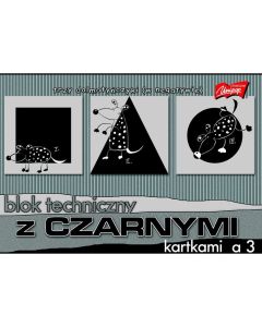 Blok techniczny A3 10k 180g czarne kartki UNIPAP