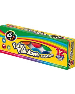 Farby plakatowe 12 kol. 20ml. 'AS' 301219004 ASTRA