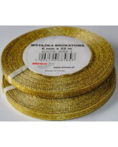 Wstążka brokatowa złota 6mm(2szt.) WB6-1 BREWIS