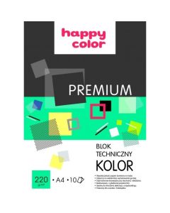 Blok techniczny A4 220g 10 kolorów PREMIUM HA 3722 2030-09 HAPPY COLOR