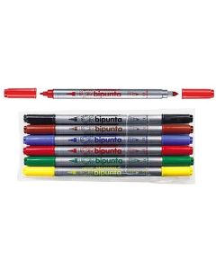 Flamastry DOUBLE POINT 6szt.FIBRACOLOR 584SW EUROSPARK