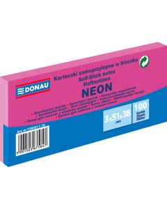 Bloczek samoprzylepny 38x51mm 100k neon różowy (3szt) 7585011-16 DONAU