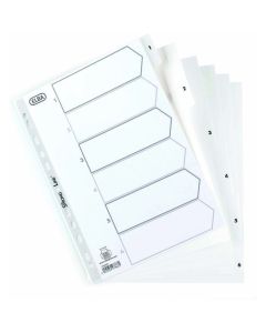 Przekładki numeryczne ELBA A4 1-6 białe PP 100204806