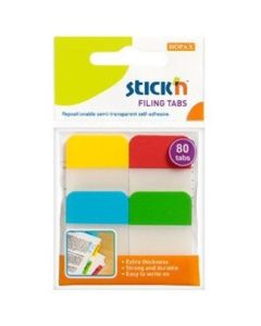Przekładki indeksujące przeźroczyste 38x25mm 4 kolory 21607 STICK'N