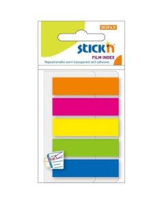 Zakładki indeksujące 45x12mm mix 5 kolorów neon 21050 STICK'N