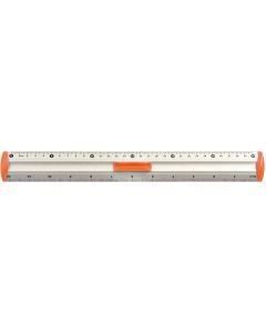 Linijka aluminiowa 30cm uchwyt pomarańczowy BL040-PC TETIS