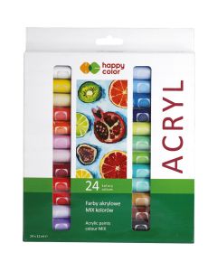 Farba akrylowa zestaw 24 kolorów, 12ml HA 7370 0012-K24 HAPPY COLOR