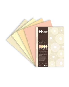 Blok z papierem barwionym A4 20k 170g 4 kolory DECO ECRU HA 3717 2030-092 HAPPY COLOR