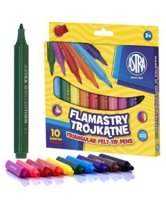 Flamastry trójkątne JUMBO 10 kolorów 314114001 ASTRA
