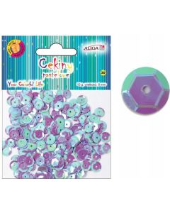 Cekiny pastelowe fioletowe 8mm, 10g. WMT-111(38) ALIGA