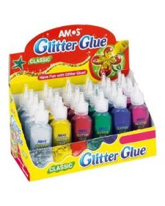 Klej z brokatem AMOS 22ml 6kolorów-24szt GCL22D24- 170-1033