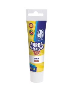 Farba plakatowa tuba 30 ml - biała 83110904 ASTRA