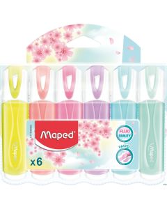 Zakreślacz fluo peps pastel mix kolorów 6 szt etui pud. z zaw 742558 MAPED