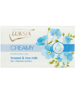 Mydło w kostce LUKSJA 90g o zapachu LEN I MLECZKO RYŻOWE