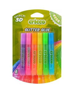 Klej brokatowy neonowy 10g. 6 kolorów CRICCO 3D CR950B6
