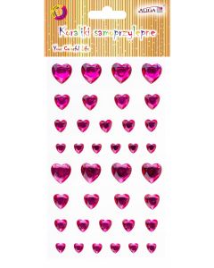 Dżety kryształki samoprzylepne mix rozmiarów serca 9,5x15,5cm JET-3231 ALIGA