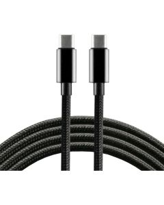 Kabel USB-C -> USB-C 1m 3A 60W pleciony czarny EVERACTIVE (CBB-1PD3)