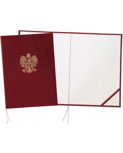 Okładka na dyplom z orłem 339-075 bordowa WARTA