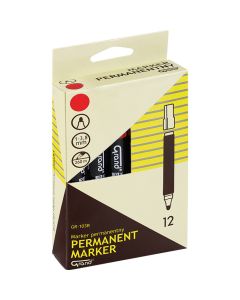 Marker permanentny czerwony (12szt.) okrągła końcówka GRAND GR-103R