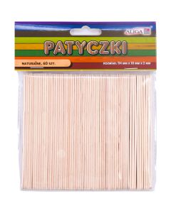 Patyczki naturalne 114x10x2mm (60szt.) ALIGA PK-3243