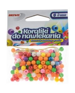Koraliki do nawlekania 6mm mix kolorów K6-10MIX BREWIS