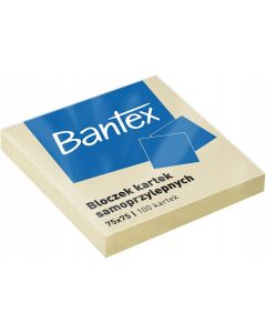 Karteczki samoprzylepne bloczek 75x75mm 100 kartek 400086384 BANTEX