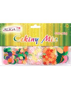 Cekiny pastelowe mix 5 wzorów i kolorów WMT-101 ALIGA