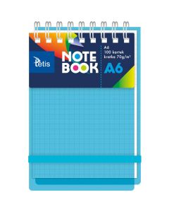 Kołonotanik A6 100k kratka okładka PP niebieska 70g. KB060-NKA6 TETIS