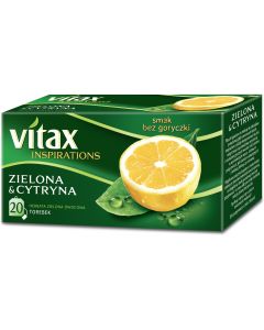 Herbata VITAX INSPIRATIONS (20 torebek) zielona z cytryną 30g zawieszka