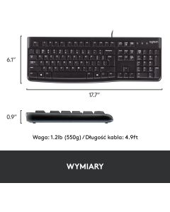 Klawiatura LOGITECH K120 USB 920-002509