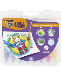 Kredki KIDS DUO MAGIX + pędzelek 8 kolorów 989683 BIC