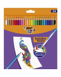 Kredki KIDS EVOLUTION ILLUSION ołówkowe pudełko 24kol. 9878691 BIC