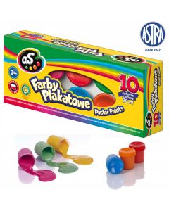 Farby plakatowe AS 10 kolorów 20ml 301219003
