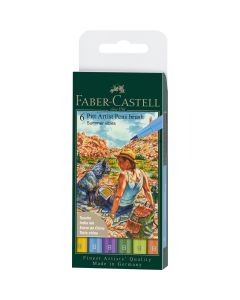 Pisaki artystyczne PITT ARTIST SUMMER 6 kolorów, etui 167178 Faber-Castell