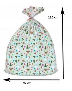Worek upominkowy CHRISTMAS plastik XXL mix wzorów 92x110 PaKaDo