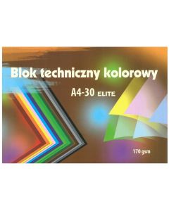 Blok techniczny kolorowy A4 30k 170g Elite KRESKA