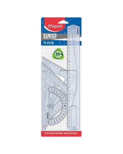 Komplet GEOMETRIC linijka 30cm+ekierka 45st +ekierka 60st +kątomierz 180st 242767 MAPED