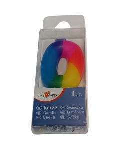 Świeczka jubileuszowa kolorowa mini cyfra 0 HERLITZ 0011348216