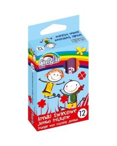 Kredki FIORELLO świecowe trójkątne 12 kolorów JUMBO 170-2209