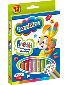 Kredki BAMBINO 12 kolorów 15cm oprawa drewniana bez temperówki