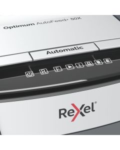 Niszczarka REXEL Optimum AutoFeed+ 50X P4,50 kartek 20L 2020050XEU