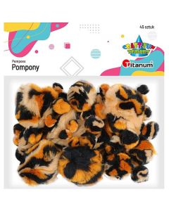 Pompony akrylowe CĘTKI 45szt. mix rozm. 338521 TITANUM