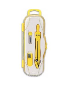 Cyrkiel szkolny z grafitem 2mm ( grafity +temperówka) PC-101 żółty w etui TT7632 PENMATE