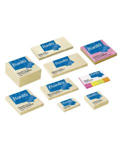 Karteczki samoprzylepne bloczek 50x40mm Zestaw 100 kartek x 3 sztuki żółty 400086386 BANTEX