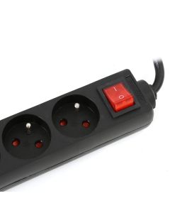 Listwa zasilająca 5g/1,5m czarna OMEGA 16A/3500W uziemienie (41105)