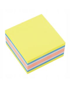 Bloczek samoprzylepny D.RECT 75x75mm 400 kartek mix neon mango (110626)